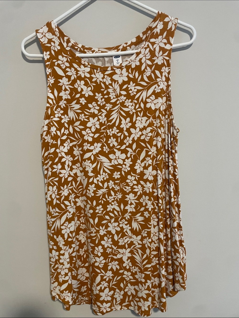 Old Navy Brown and White Floral Tank Top